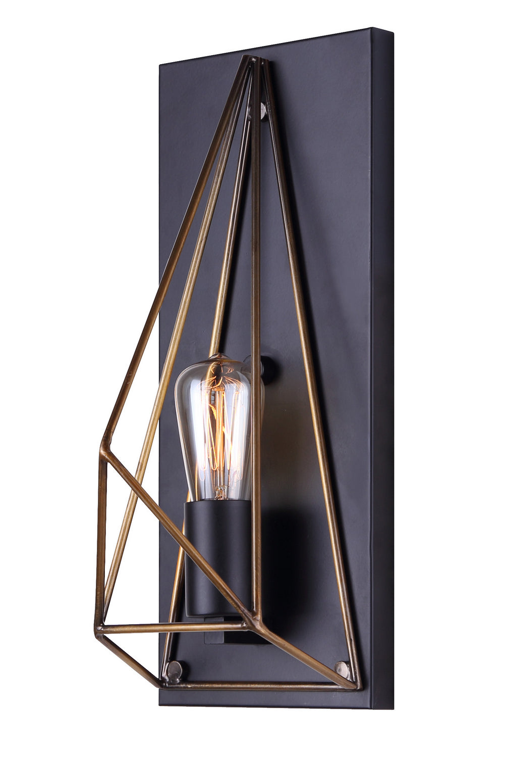 Greer One Light Wall Sconce in Matte Black And Gold - available from The Lighting Shoppe, trusted by Canadian homeowners