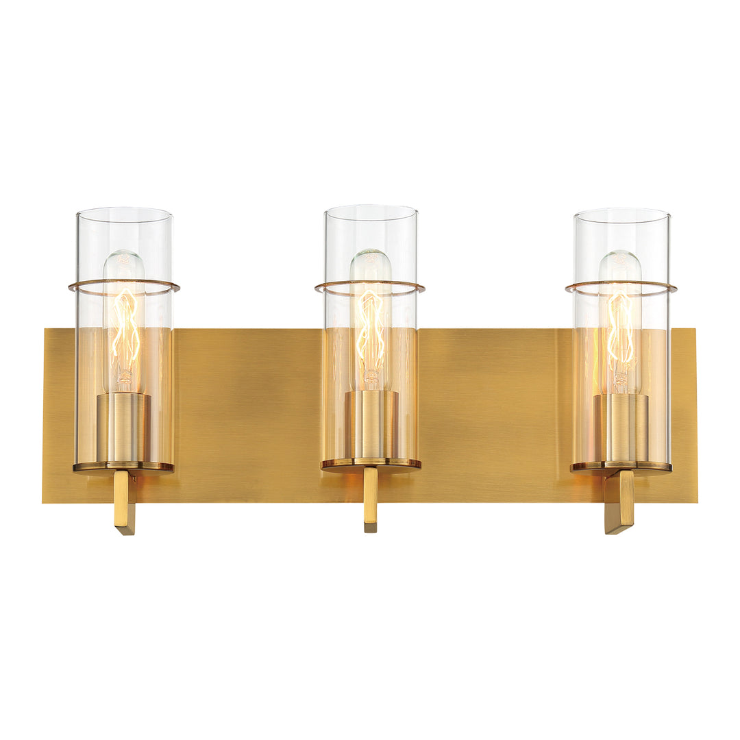 Pista Three Light Bathbar in Gold - available from The Lighting Shoppe, trusted by Canadian homeowners