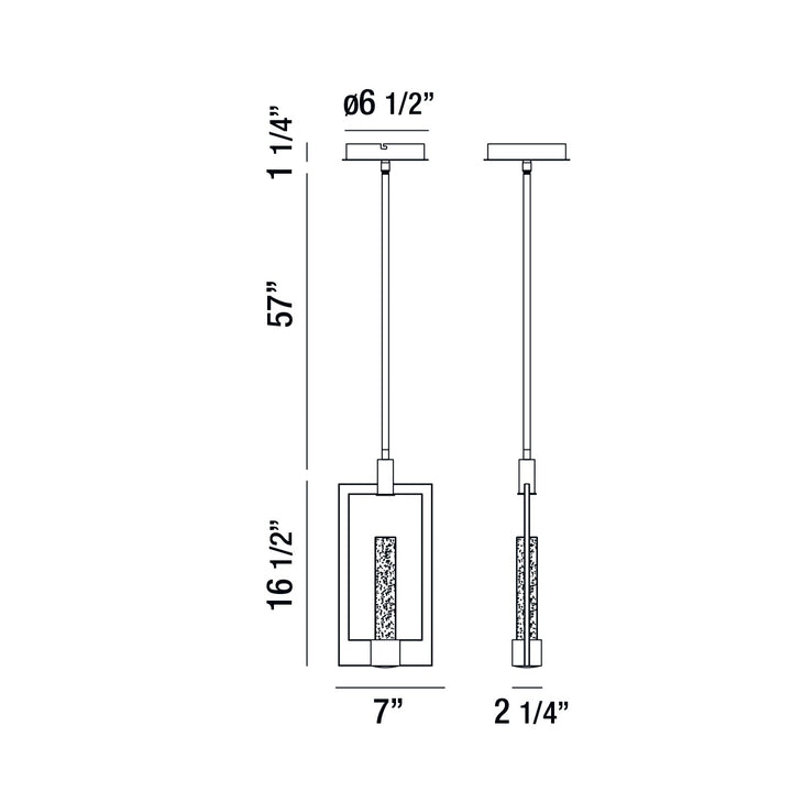 Eurofase Canada - 35948-018 - HANSON-PEN-2LT-17IN-BK-CL - HANSON - Black