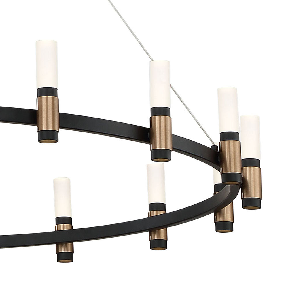 Eurofase Canada - 37045-012 - ALBANY-CHD-21LT-60IN-BRBM-WH - ALBANY - Brass-Black