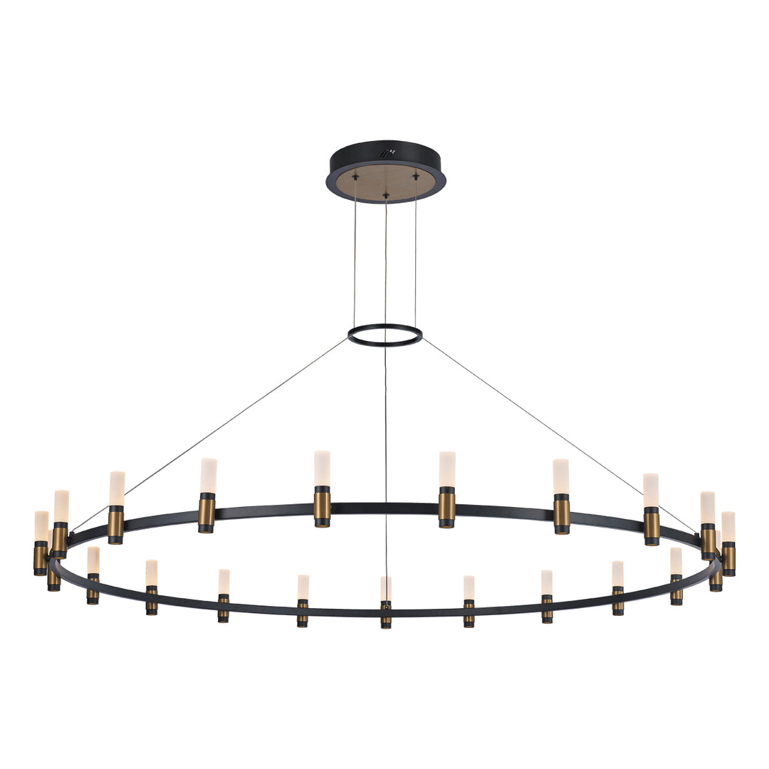 Eurofase Canada - 37045-012 - ALBANY-CHD-21LT-60IN-BRBM-WH - ALBANY - Brass-Black