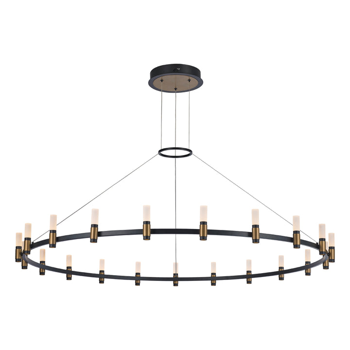 Eurofase Canada - 37045-012 - ALBANY-CHD-21LT-60IN-BRBM-WH - ALBANY - Brass-Black