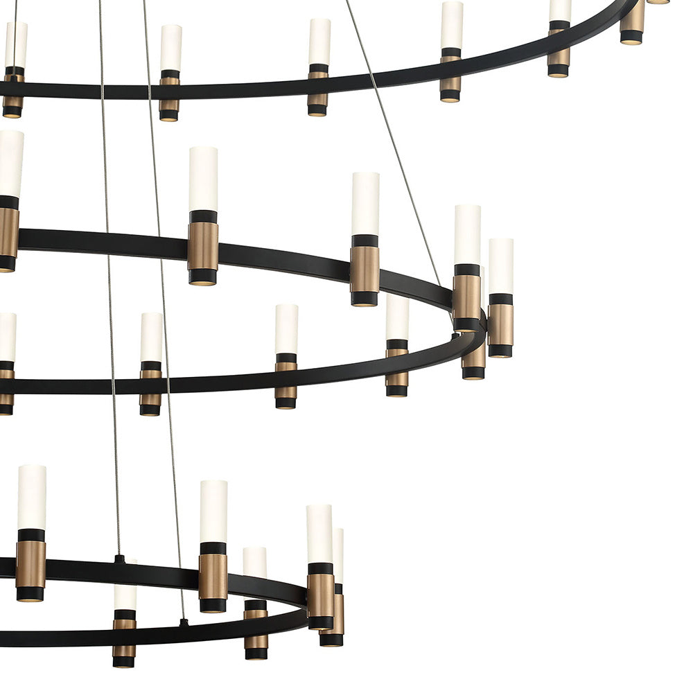 Eurofase Canada - 37046-019 - ALBANY-CHD-51LT-60IN-BRBM-WH - ALBANY - Brass-Black