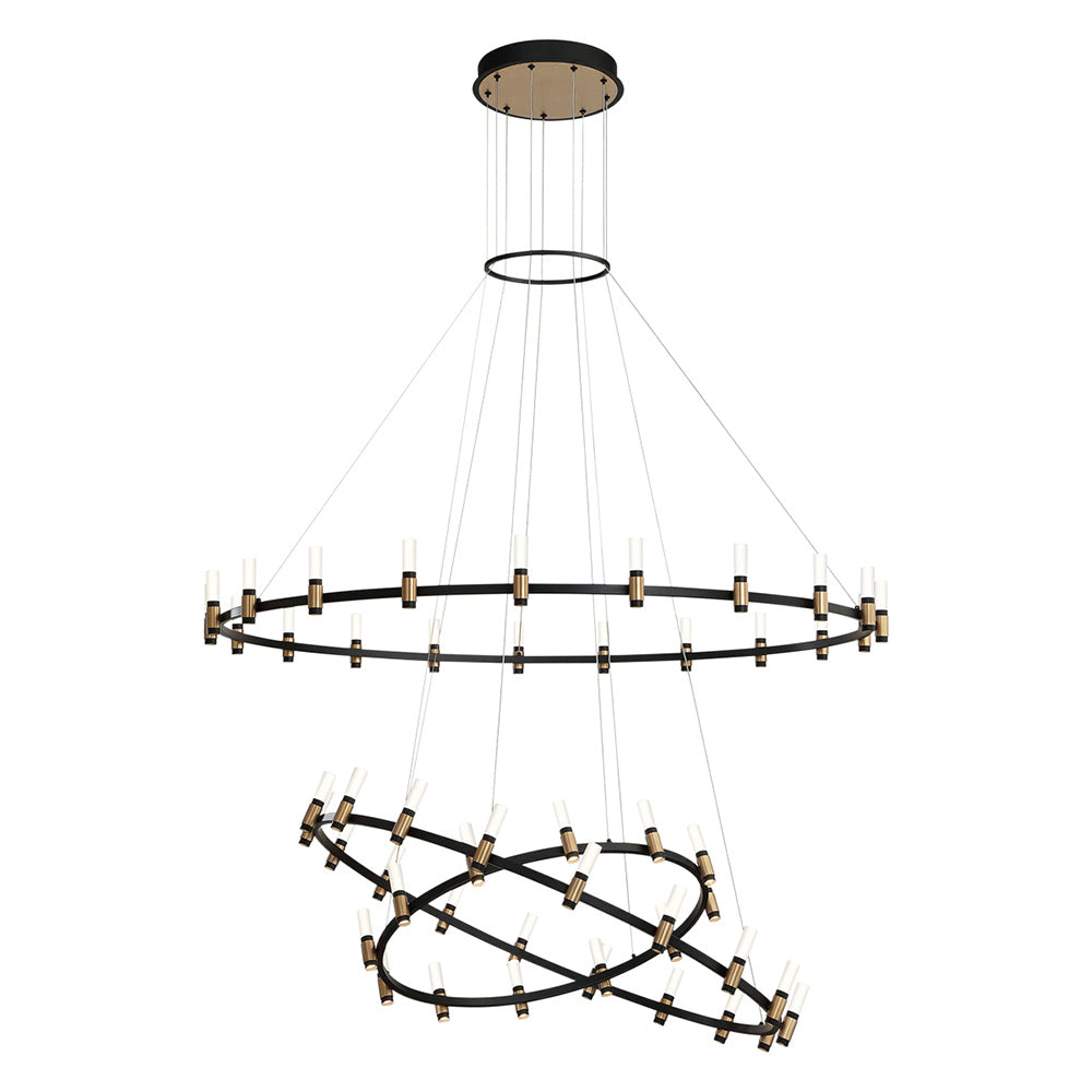 Eurofase Canada - 37046-019 - ALBANY-CHD-51LT-60IN-BRBM-WH - ALBANY - Brass-Black