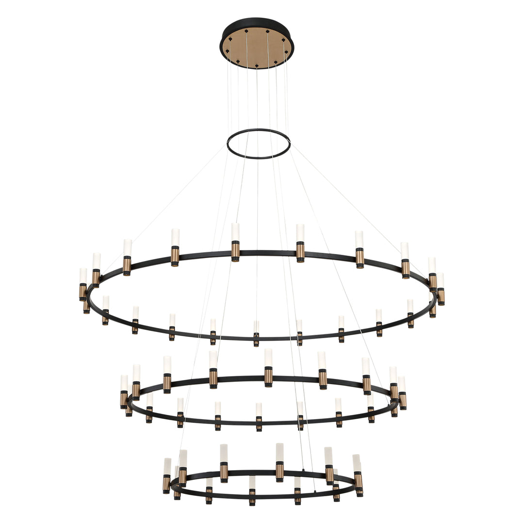Eurofase Canada - 37046-019 - ALBANY-CHD-51LT-60IN-BRBM-WH - ALBANY - Brass-Black