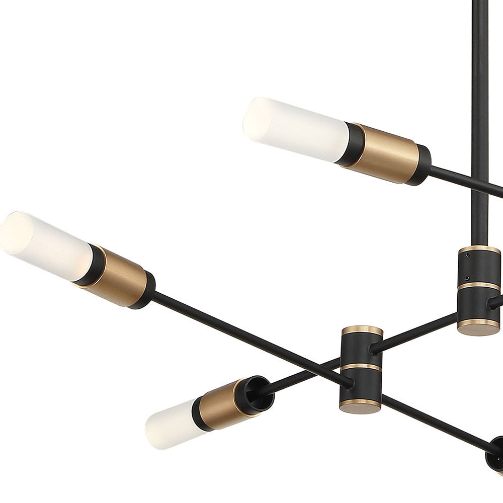Eurofase Canada - 37050-016 - ALBANY-CHD-6LT-32IN-BRBM-WH - ALBANY - Brass-Black