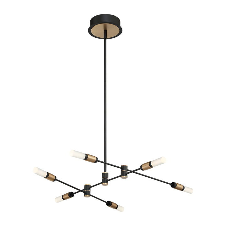 Eurofase Canada - 37050-016 - ALBANY-CHD-6LT-32IN-BRBM-WH - ALBANY - Brass-Black