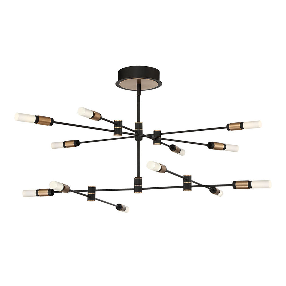 Eurofase Canada - 37051-013 - ALBANY-CHD-12LT-41IN-BRBM-WH - ALBANY - Brass-Black