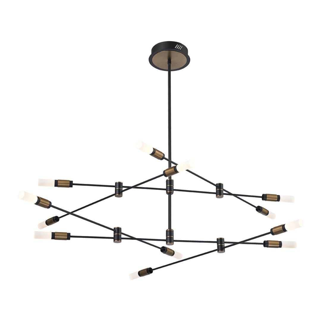 Eurofase Canada - 37051-013 - ALBANY-CHD-12LT-41IN-BRBM-WH - ALBANY - Brass-Black