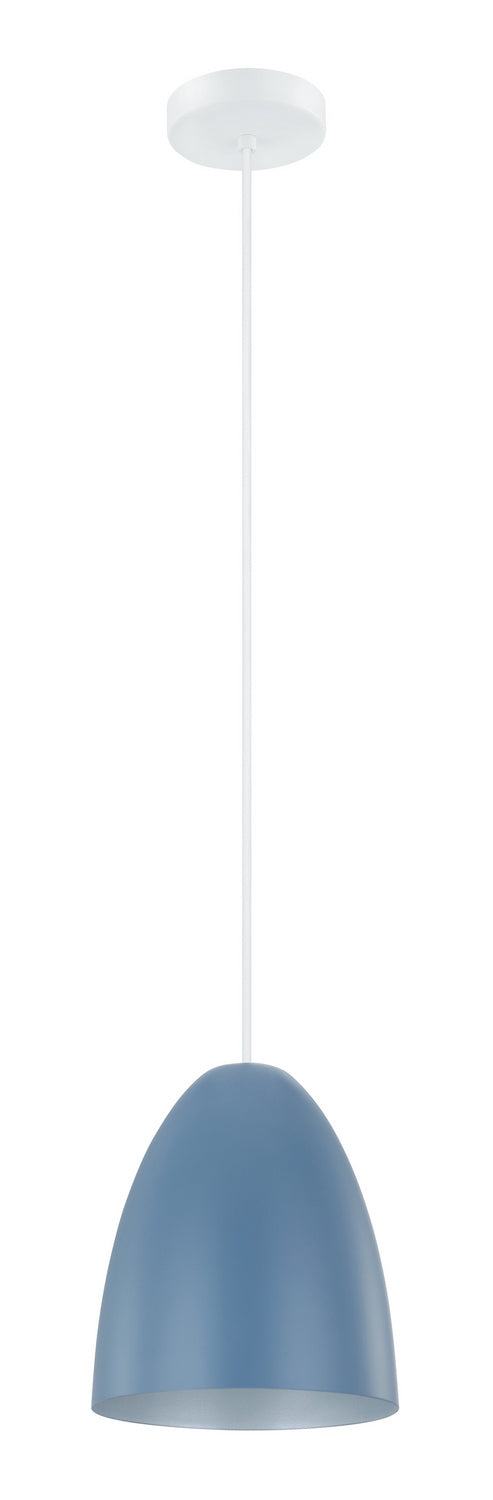 Sarabia One Light Pendant in Pastel Dark Blue, Silver - available from The Lighting Shoppe, trusted by Canadian homeowners