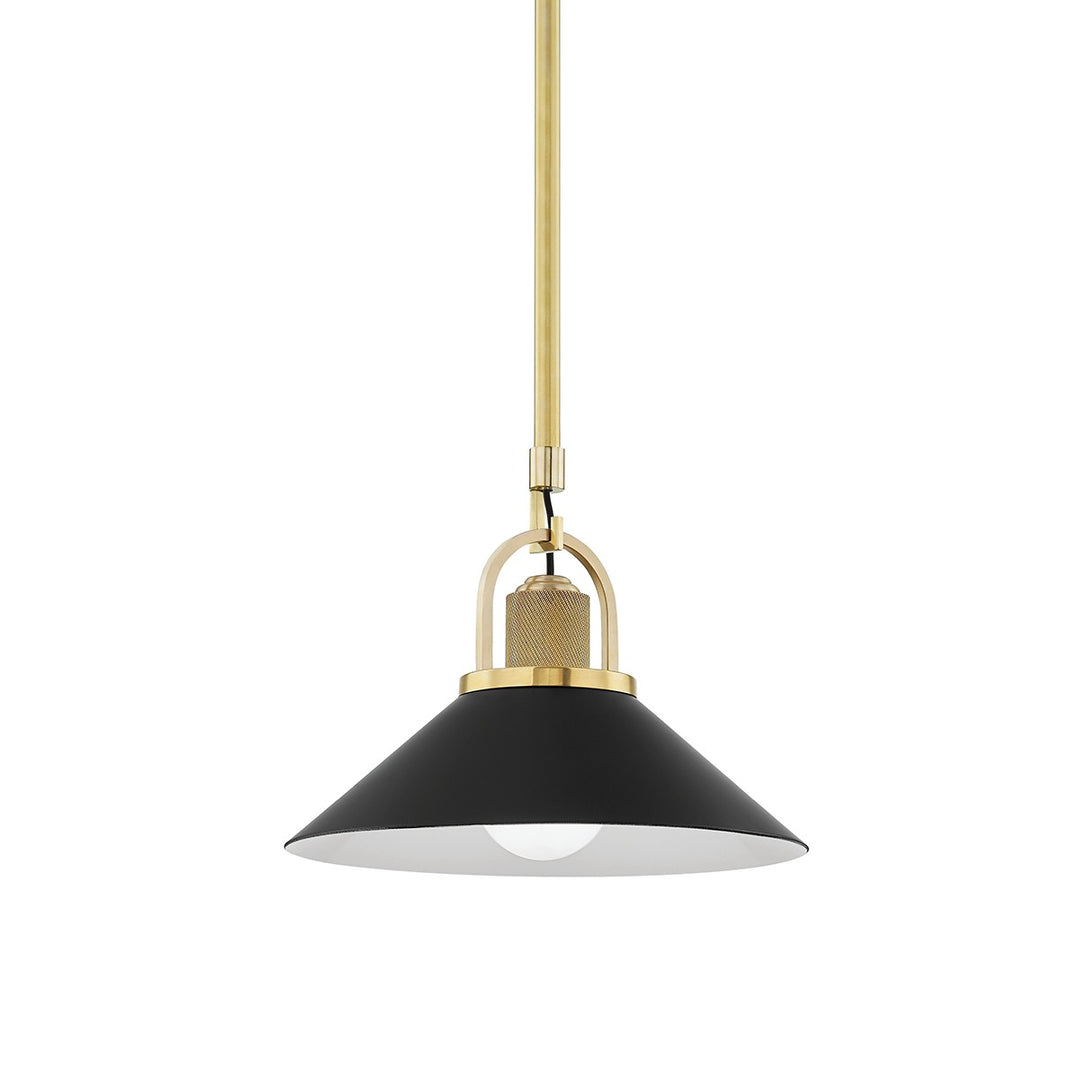 Syosset One Light Pendant in Aged Brass/Black - available from The Lighting Shoppe, trusted by Canadian homeowners