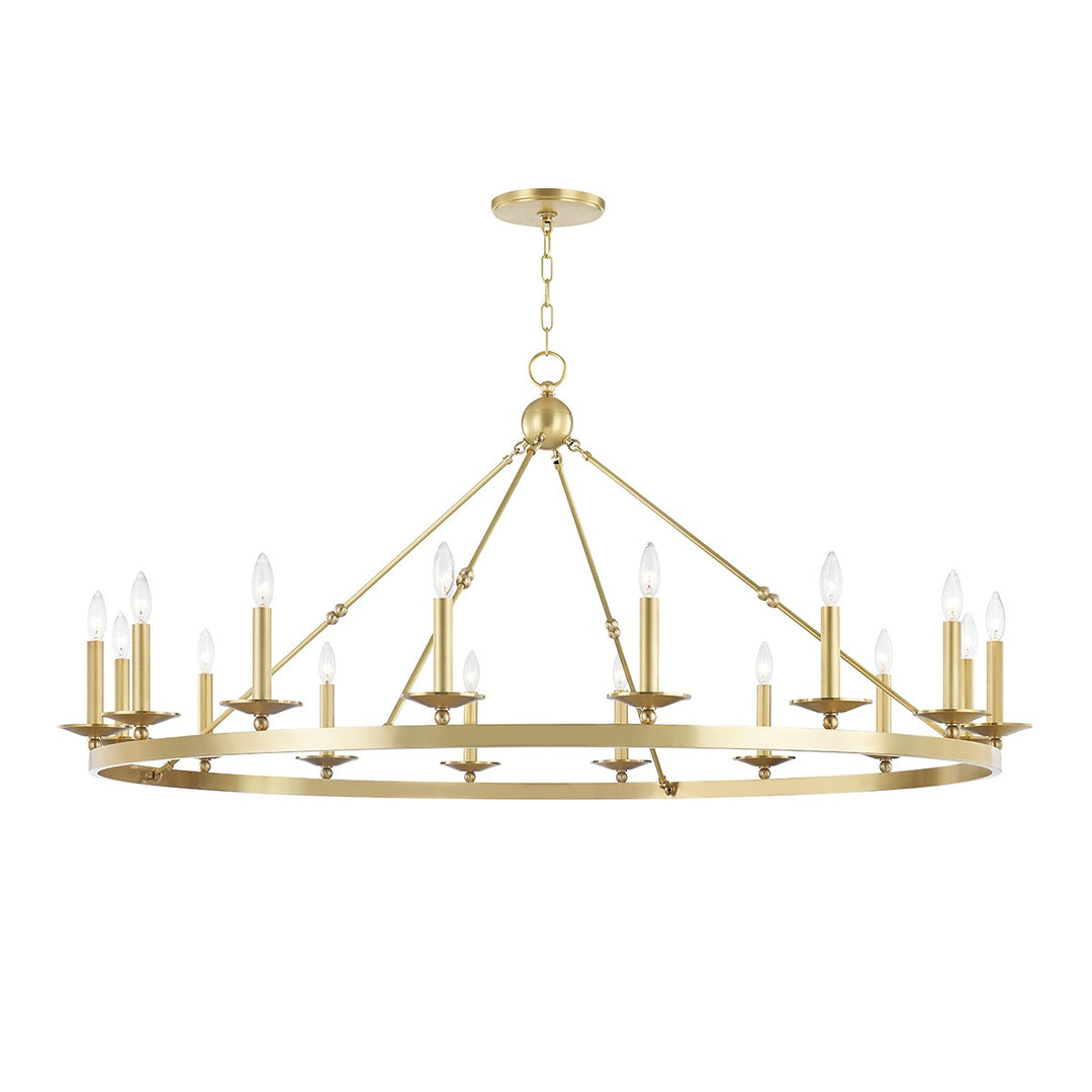 Allendale 16 Light Chandelier in Aged Brass - available from The Lighting Shoppe, trusted by Canadian homeowners