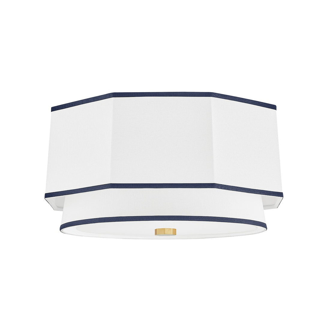 Riverdale Two Light Flush Mount in Aged Brass - available from The Lighting Shoppe, trusted by Canadian homeowners