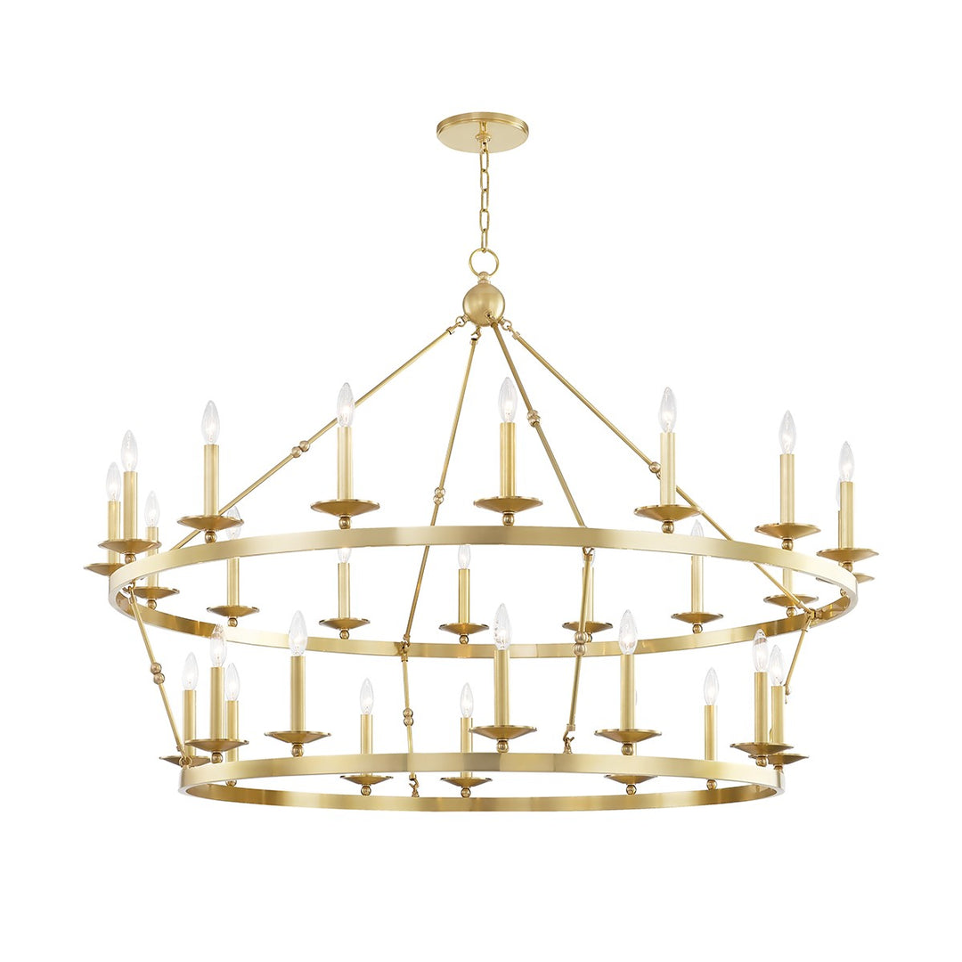 Allendale 28 Light Chandelier in Aged Brass - available from The Lighting Shoppe, trusted by Canadian homeowners