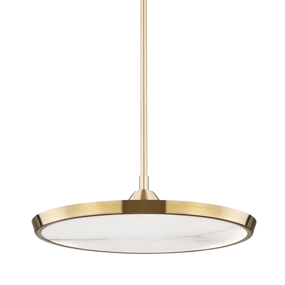 Draper LED Pendant in Aged Brass - available from The Lighting Shoppe, trusted by Canadian homeowners