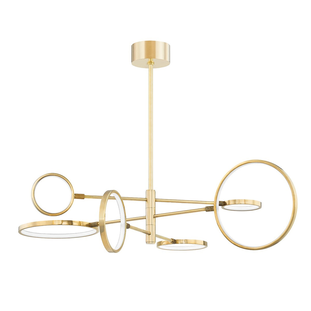 Saturn LED Chandelier in Aged Brass - available from The Lighting Shoppe, trusted by Canadian homeowners
