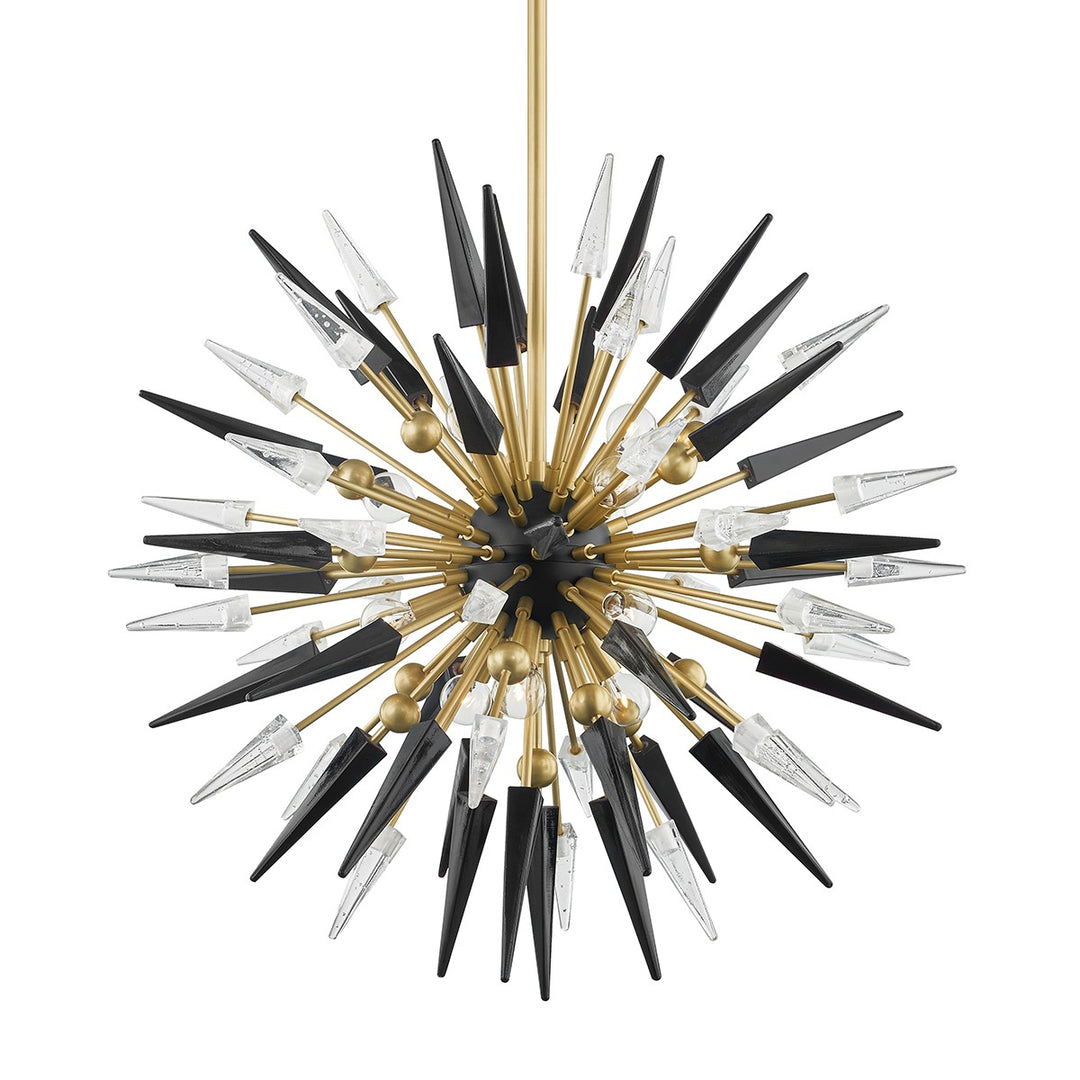 Sparta 12 Light Chandelier in Aged Brass - available from The Lighting Shoppe, trusted by Canadian homeowners