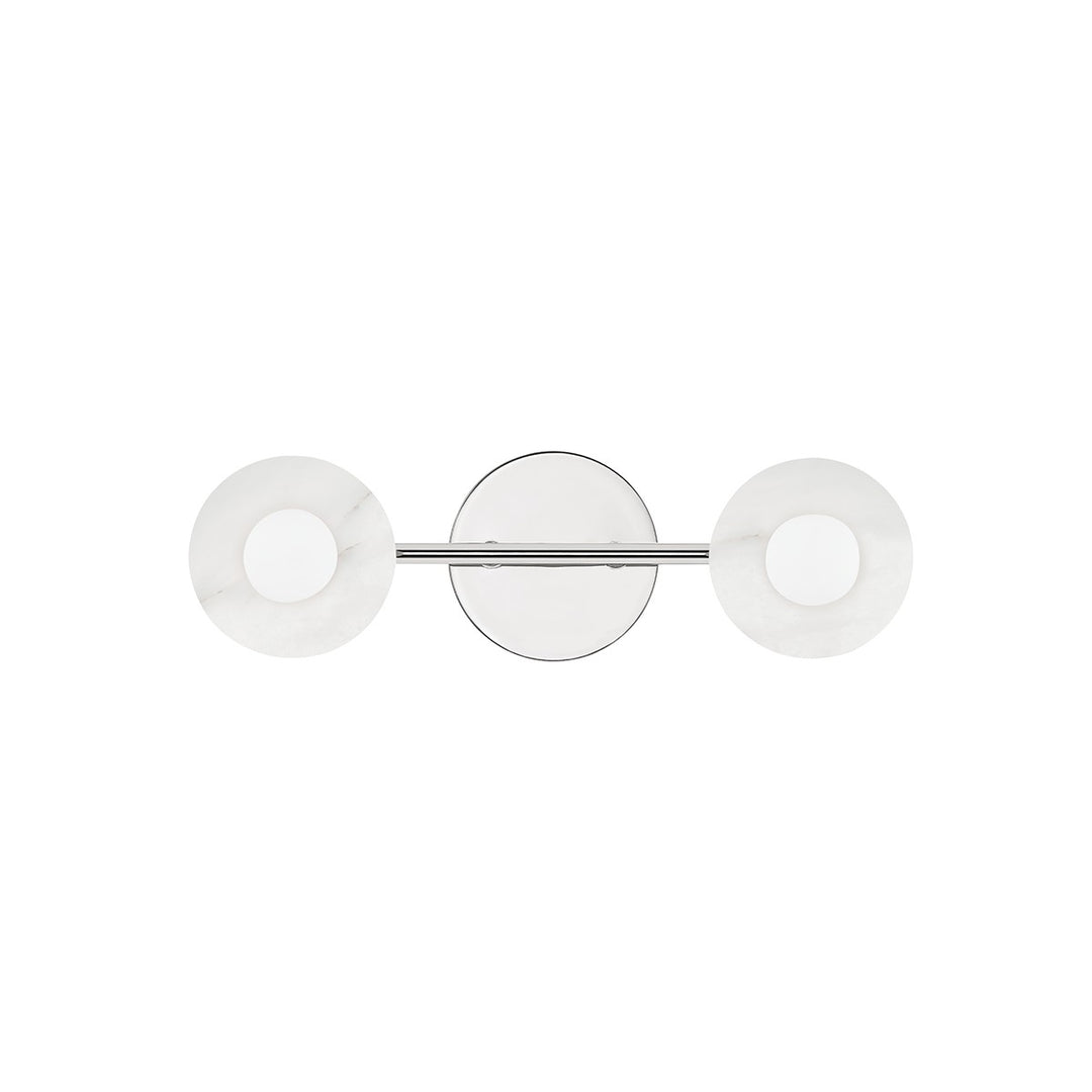 Elmont Two Light Bath Bracket in Polished Nickel - available from The Lighting Shoppe, trusted by Canadian homeowners