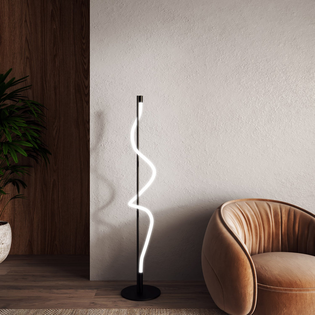 Kuzco Canada - FL95360-BK - LED Floor Lamp - Cursive - Black