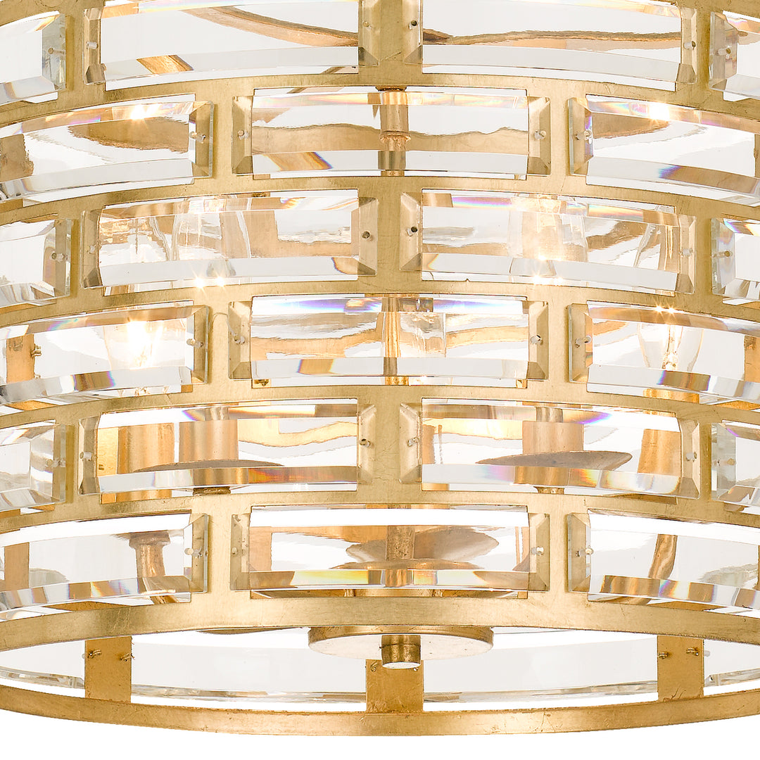 Crystorama - MER-4865-GA_CEILING - Five Light Semi Flush Mount - Meridian - Antique Gold