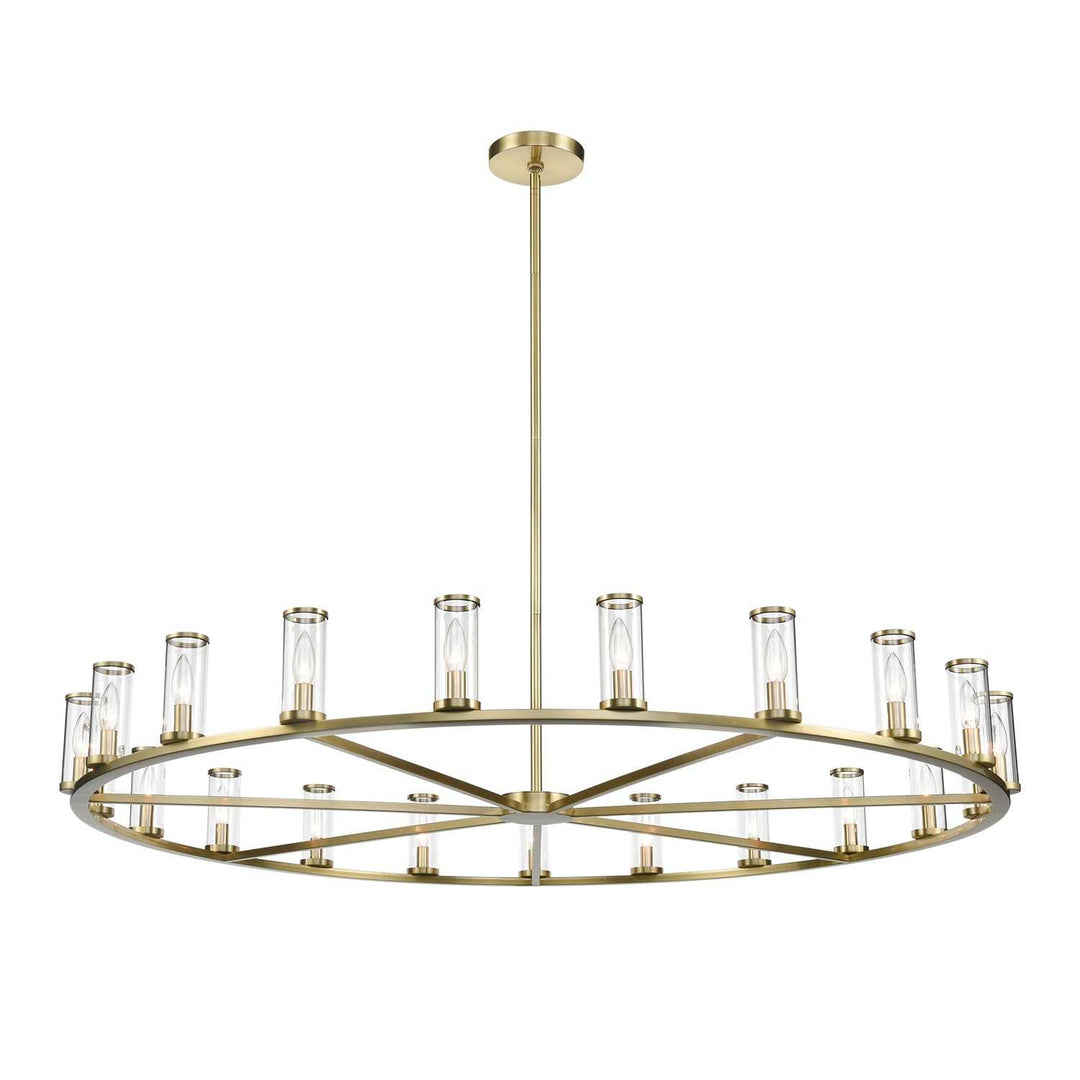 Alora Canada - CH309021NBCG - 21 Light Chandelier - Revolve - Clear Glass/Natural Brass