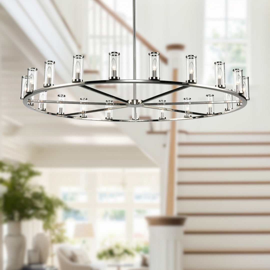 Alora Canada - CH309021PNCG - 21 Light Chandelier - Revolve - Clear Glass/Polished Nickel