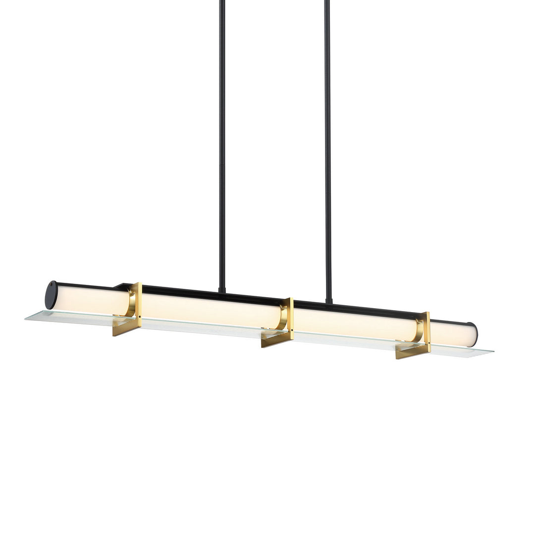 Midnight Gold LED Island Pendant in Sand Black With Honey Gold - available from The Lighting Shoppe, trusted by Canadian homeowners
