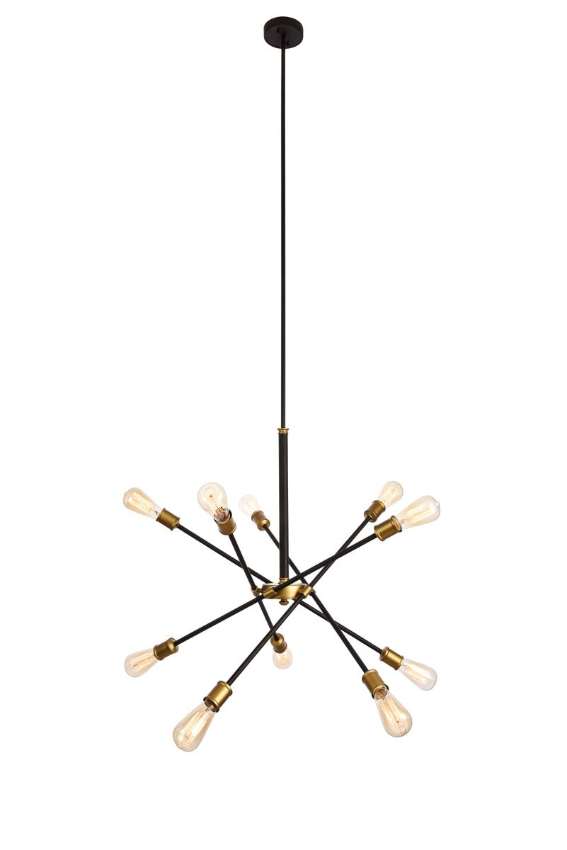 Elegant Lighting - LD8003D28BK - Ten Light Chandelier - Axel - Black and Brass