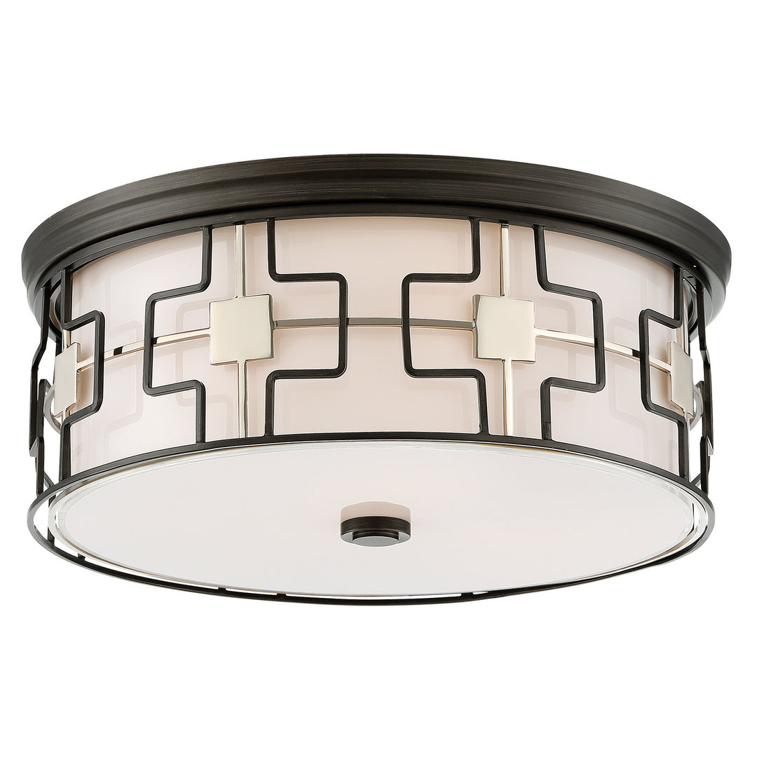 Flush Mount LED Flush Mount in Dark Gray w/Polished Nickel - available from The Lighting Shoppe, trusted by Canadian homeowners