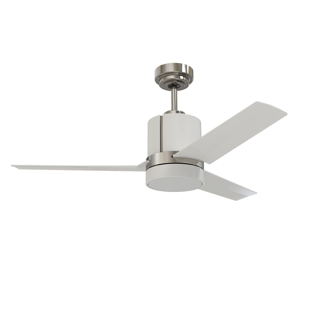 Trinity 44"Ceiling Fan in White & Satin Nickel Kendal Canada