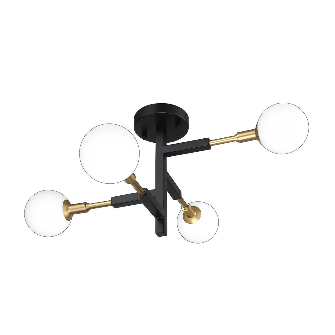 Ambience Four Light Pendant in Black & Brass Kendal Canada