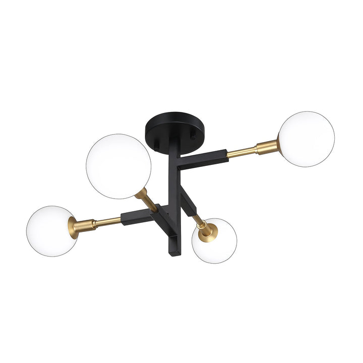 Ambience Four Light Pendant in Black & Brass Kendal Canada