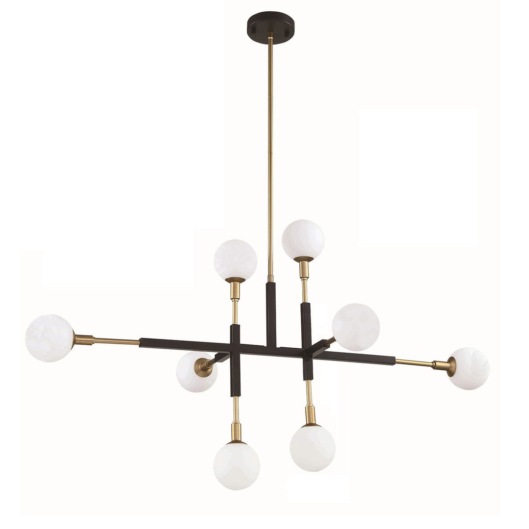 Ambience Eight Light Pendant in Black & Brass Kendal Canada