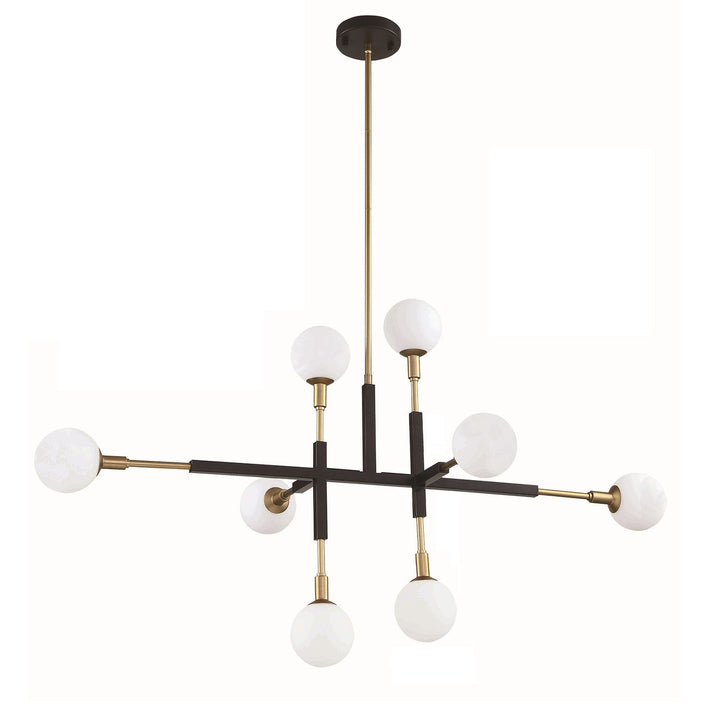 Ambience Eight Light Pendant in Black & Brass Kendal Canada