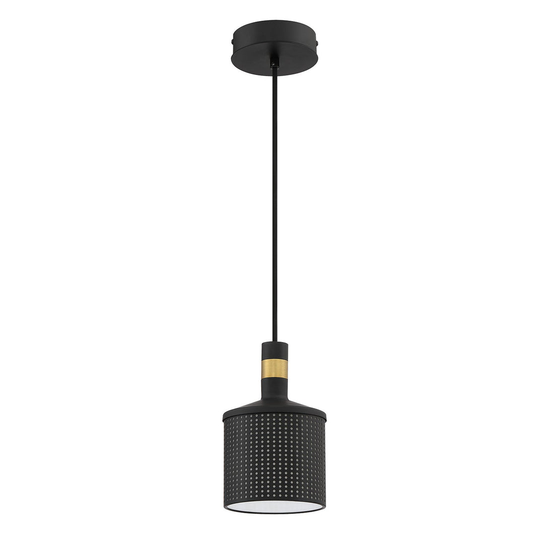 Axis One Light Pendant in Black & Brass Kendal Canada