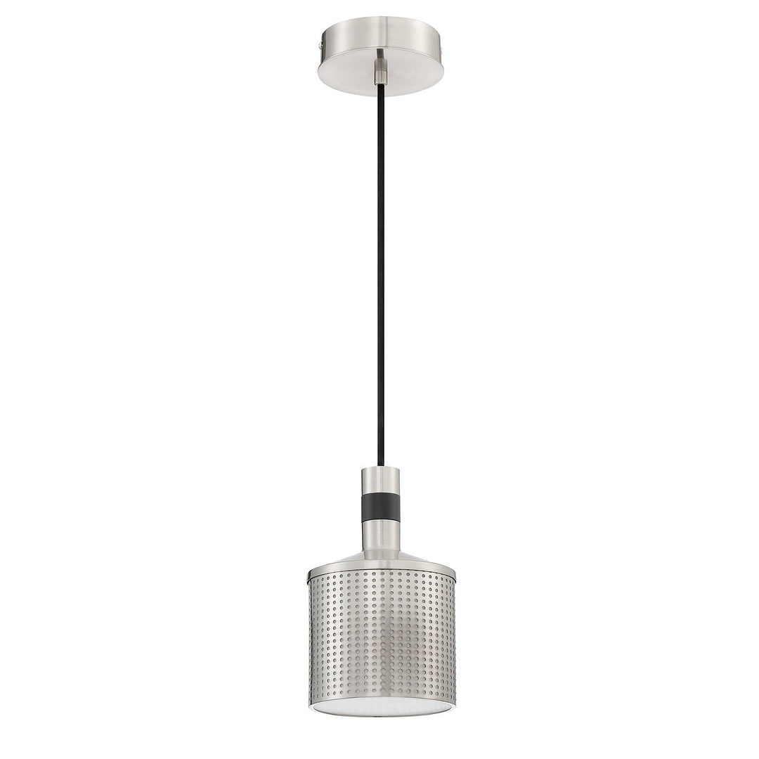 Axis One Light Pendant in Satin Nickel & Black Kendal Canada