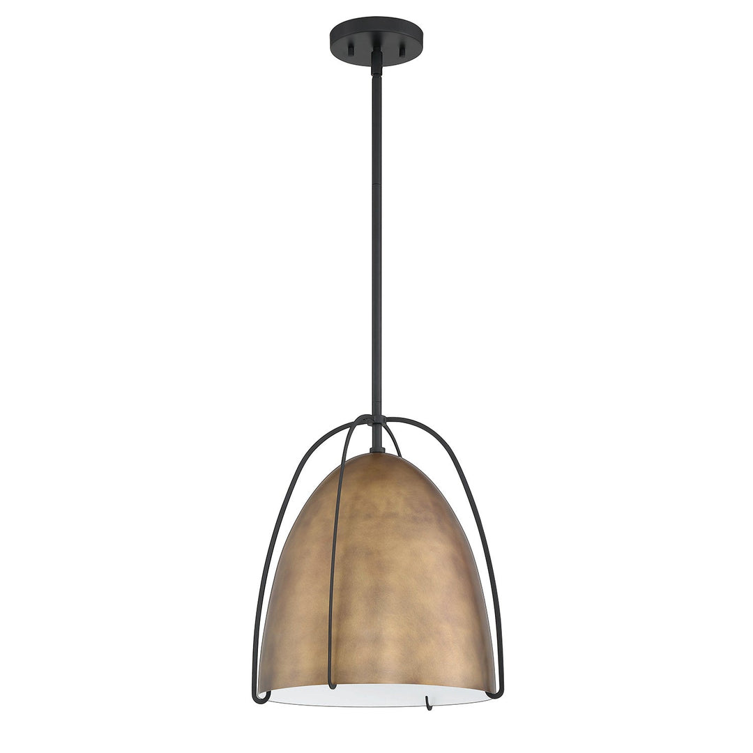 Vilia One Light Pendant in Brass & Black Kendal Canada