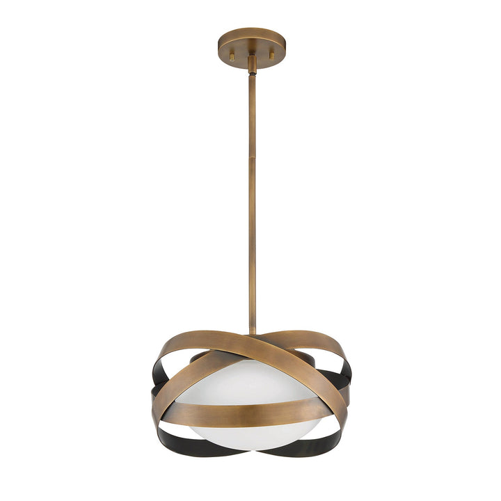 Saturn One Light Pendant in Brass Kendal Canada