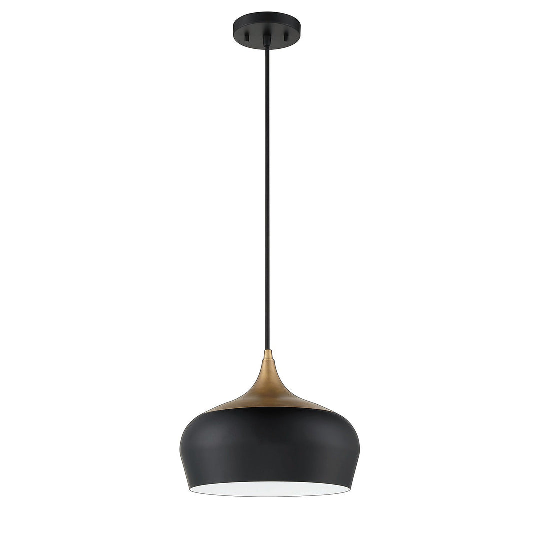 Orian One Light Pendant in Black & Brass Kendal Canada