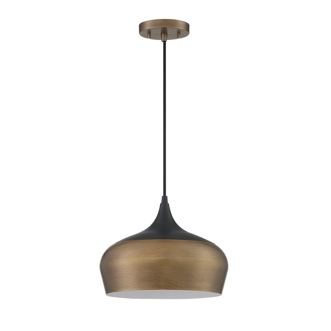 Orian One Light Pendant in Brass & Black Kendal Canada