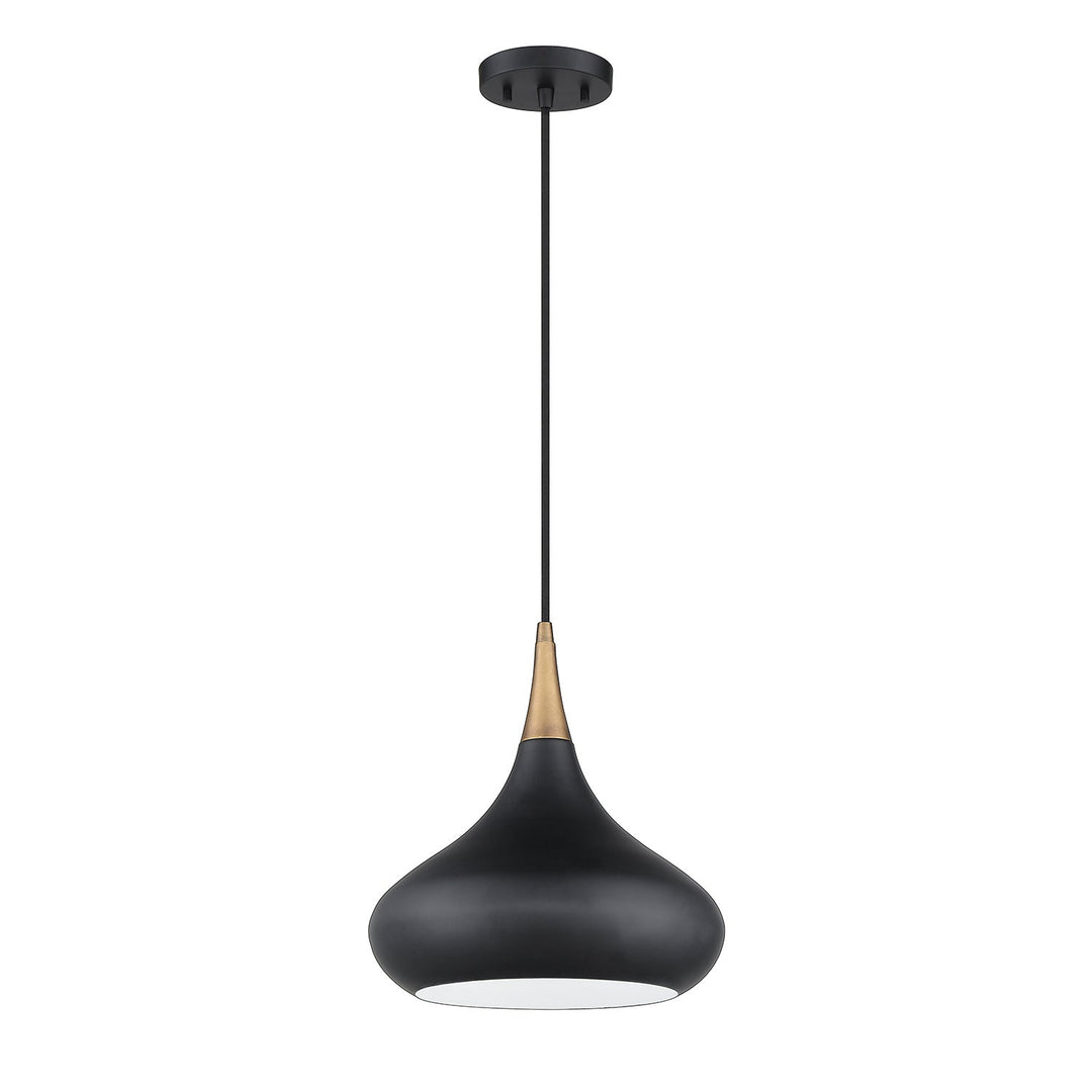 Medina One Light Pendant in Black & Brass Kendal Canada