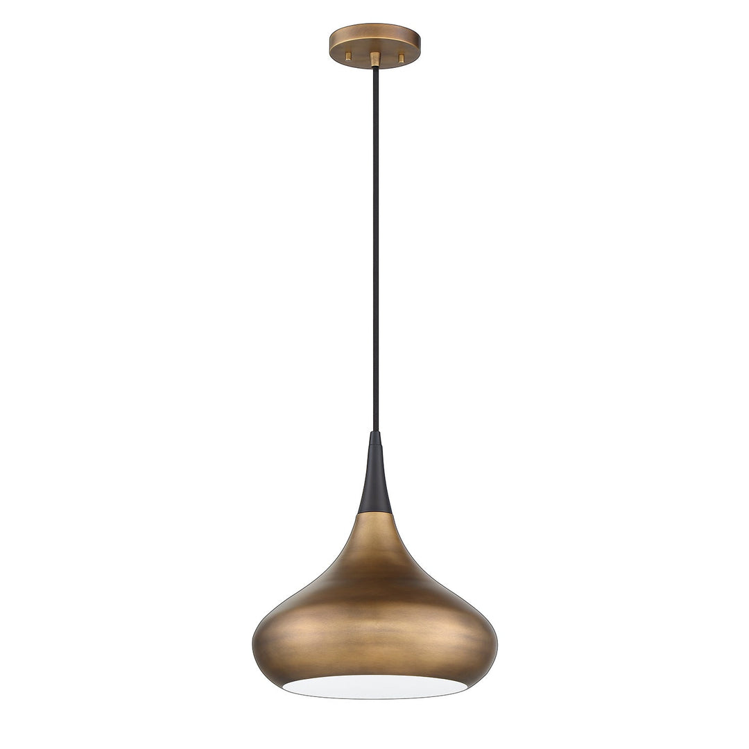 Medina One Light Pendant in Brass & Black Kendal Canada