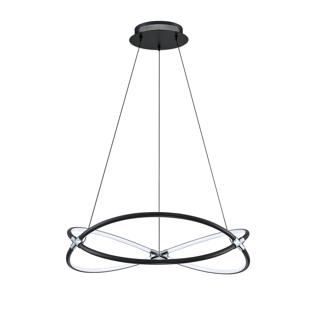 Hoop LED Pendant in Black & Chrome Kendal Canada
