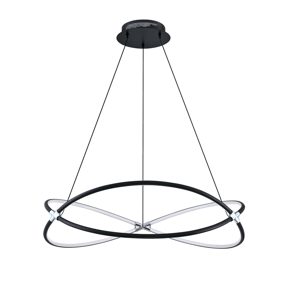 Hoop LED Pendant in Black & Chrome Kendal Canada