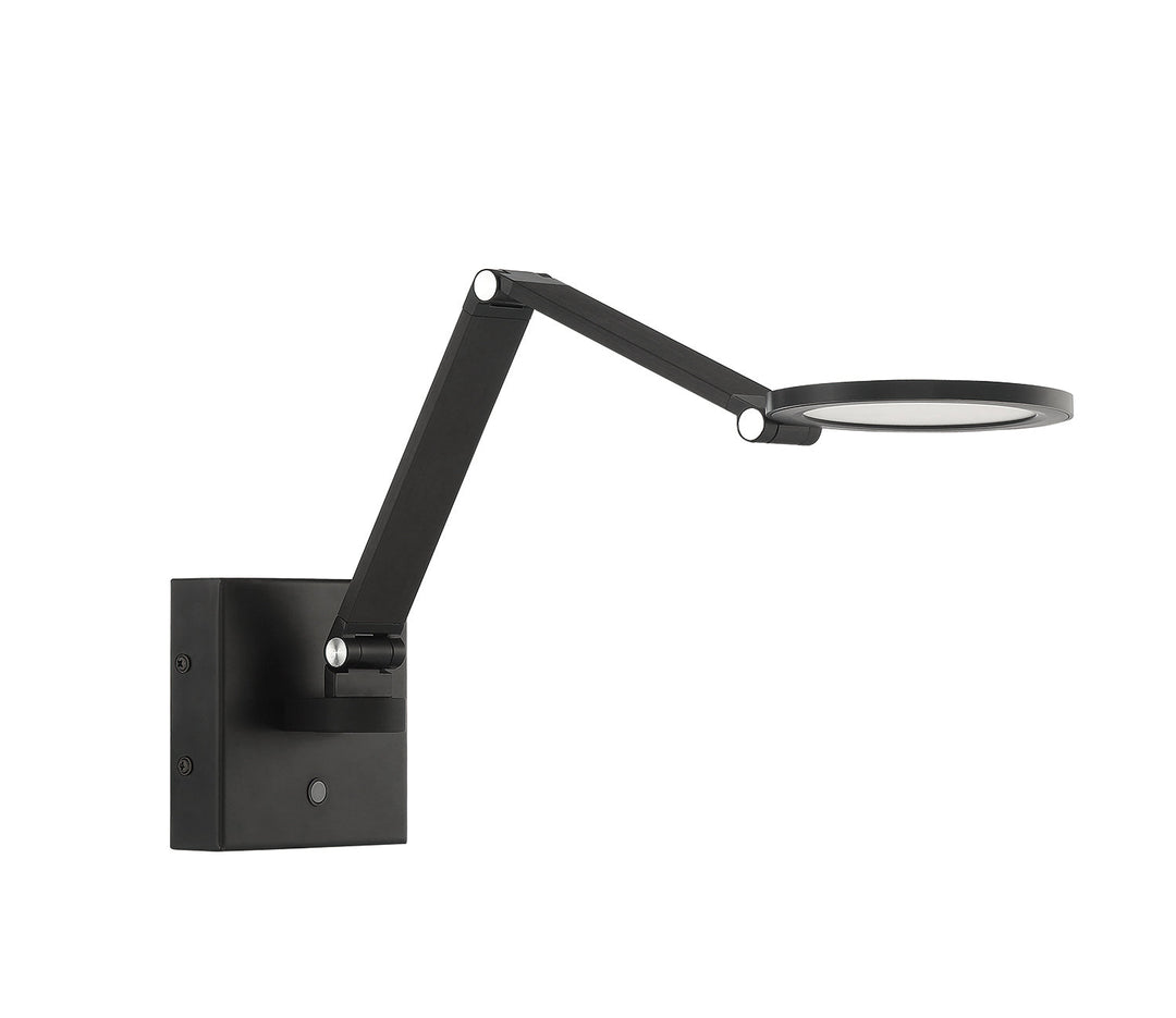 Roundo LED Swing Arm Wall Lamp in Black Kendal Canada