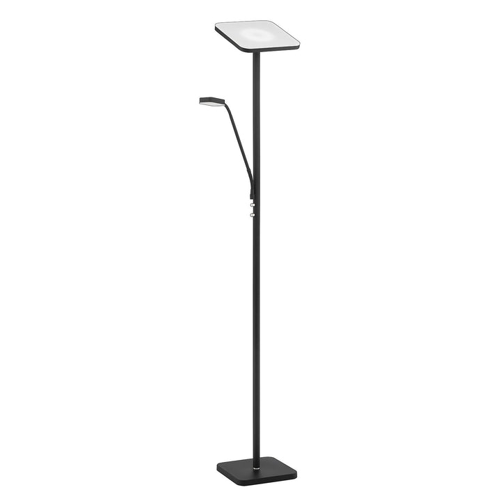 Ella LED Torchiere in Black & Satin Nickel Kendal Canada