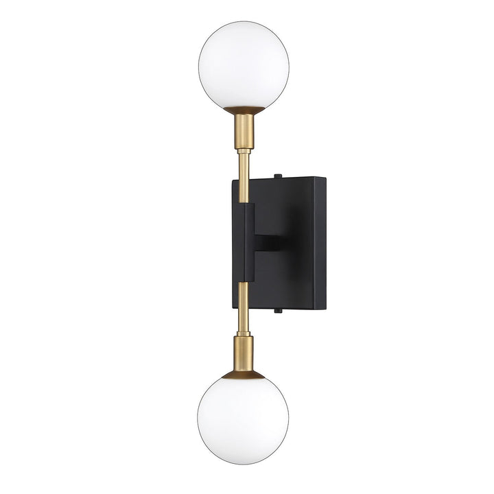 Ambience Two Light Wall Sconce in Black & Brass Kendal Canada