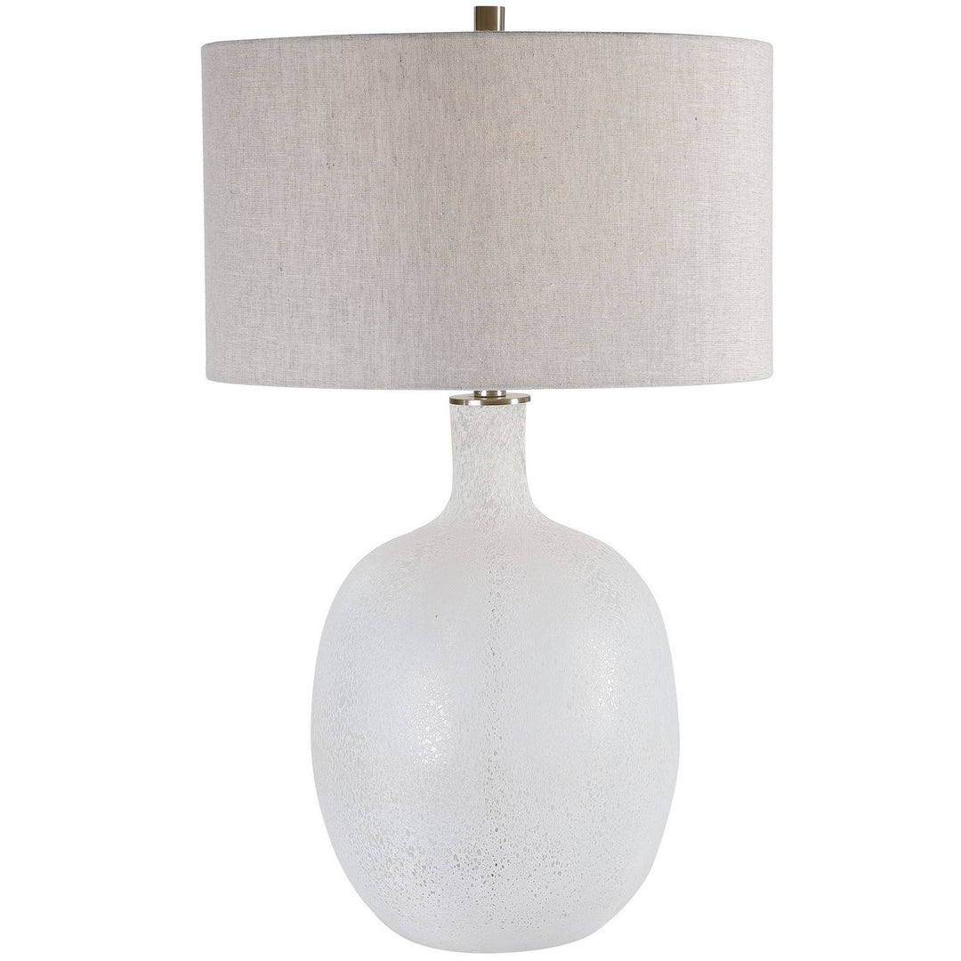 Whiteout One Light Table Lamp in Brushed Nickel - available from The Lighting Shoppe, trusted by Canadian homeowners
