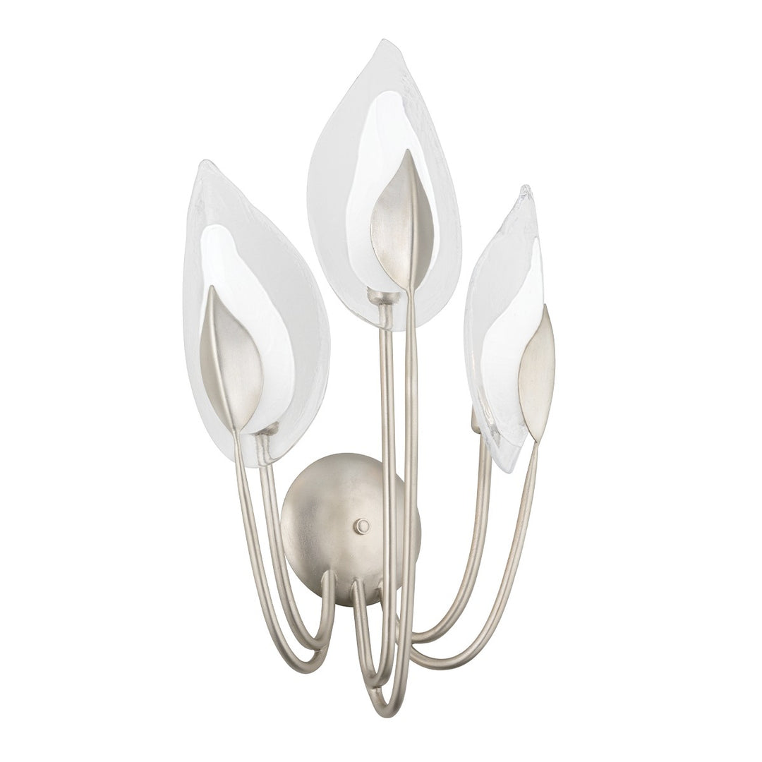 Hudson Valley Canada - 4803-SL - Three Light Wall Sconce - Blossom - Silver Leaf