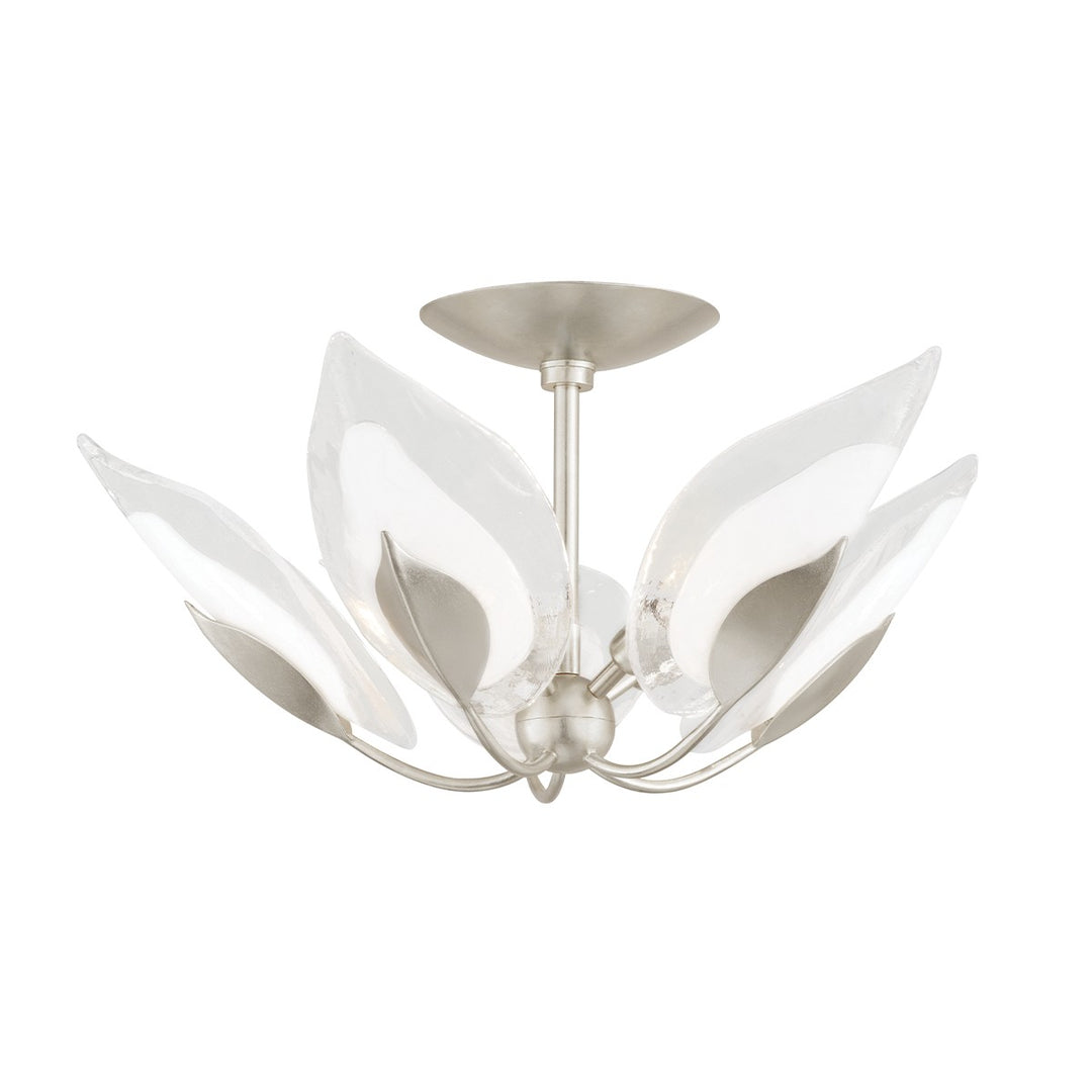 Blossom Five Light Semi Flush Mount in Silver Leaf - available from The Lighting Shoppe, trusted by Canadian homeowners